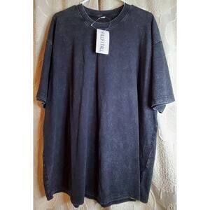 #697 Brand New With Tags Men's Vintage Fullfitall Black Acid Wash Shirt Size 2XL